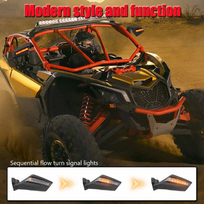 Side Mirrors with LED Turn Signal Lights for Can-Am Maverick X3 (2017–2024)