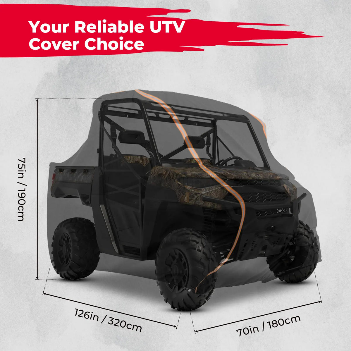 Windproof UTV Cover with Reflective Strip for Polaris RZR 570, RZR 900 & More