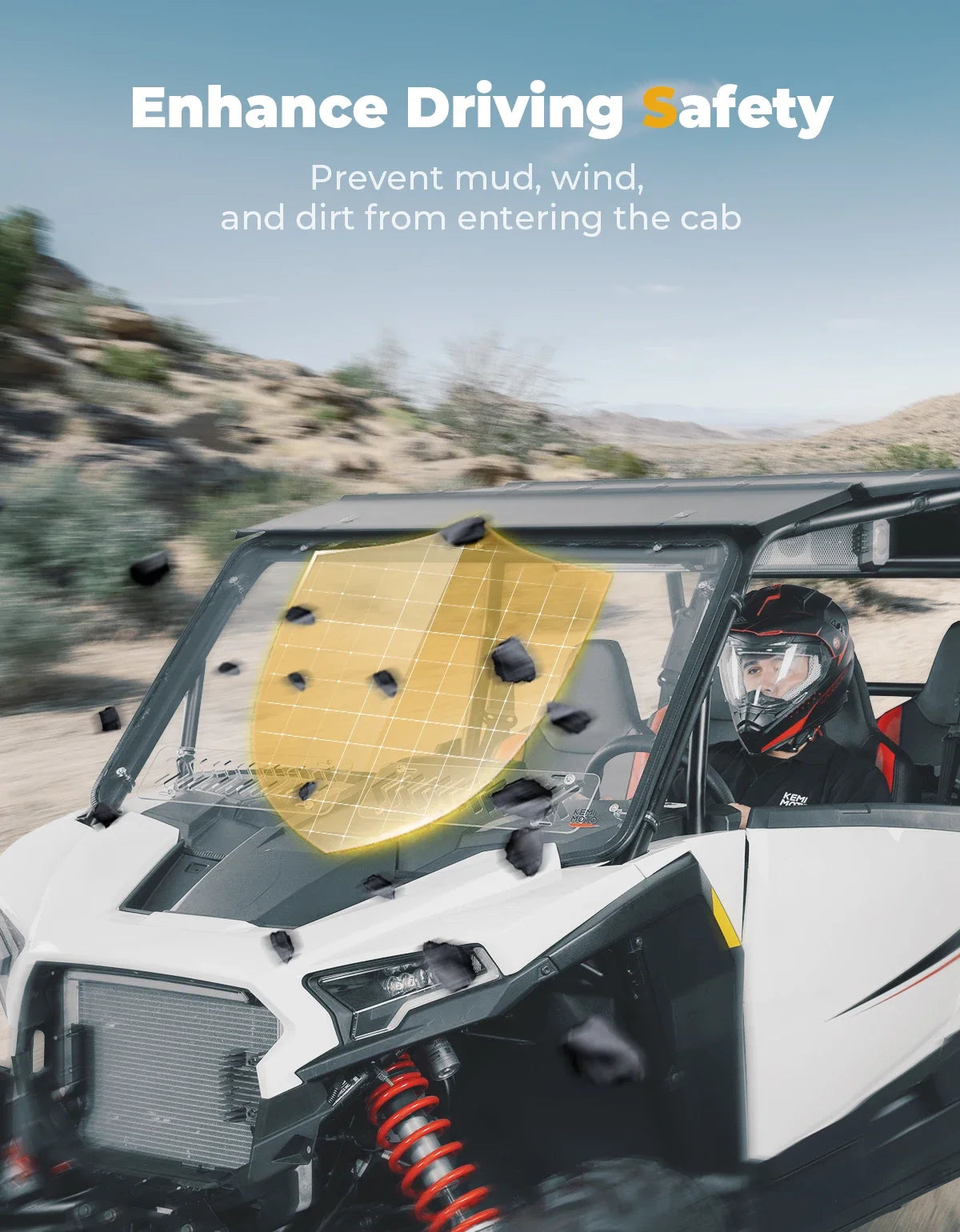 Hard Coat Polycarbonate Full Windshield for Polaris RZR XP 1000 (2024–2025)