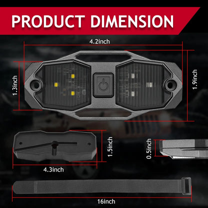 12V LED Interior Dome Light with Roll Bar Mount for UTV & SXS