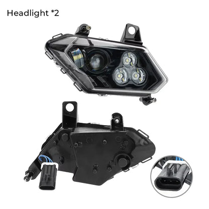 LED Headlight Assembly with Cover, High/Low Beam for Can-Am Maverick X3 (2017–2021)