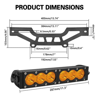 11-Inch 60W LED Light Bar with Grille Bracket Kit for Can-Am Maverick X3 (2017–2023)