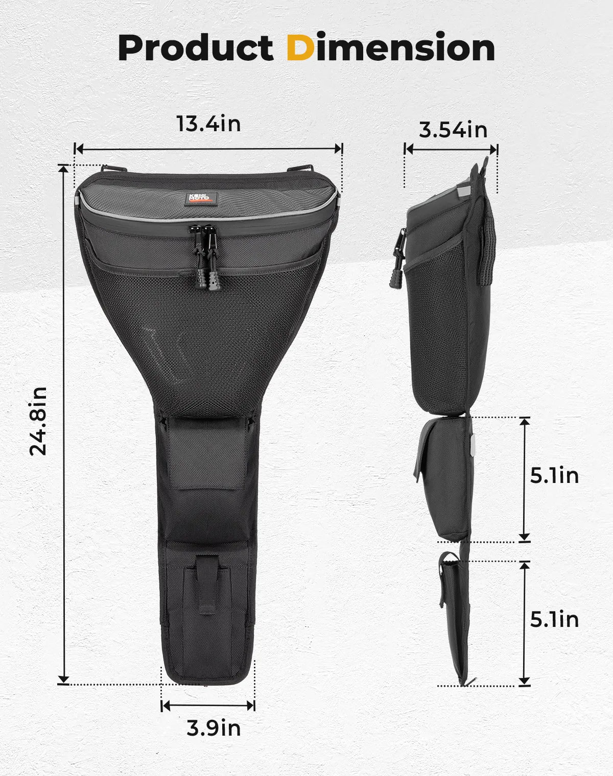 KEMIMOTO 1680D Center Seat Shoulder Bag for Polaris RZR XP 1000 (2024–2026)