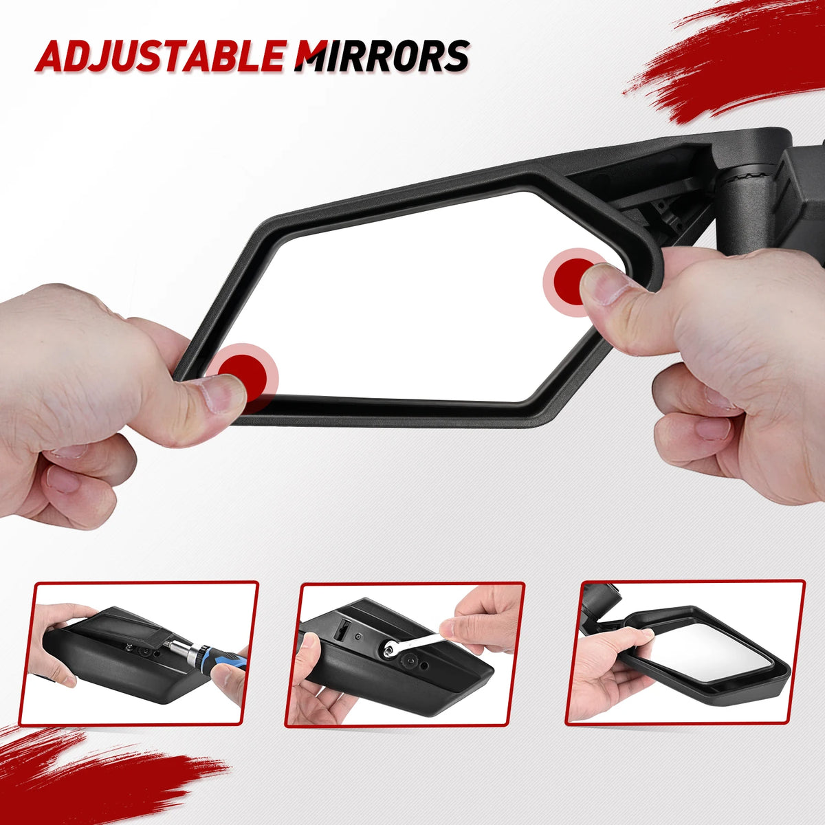 Adjustable Breakaway Side Mirrors for Can-Am Maverick X3 (2017–2023)