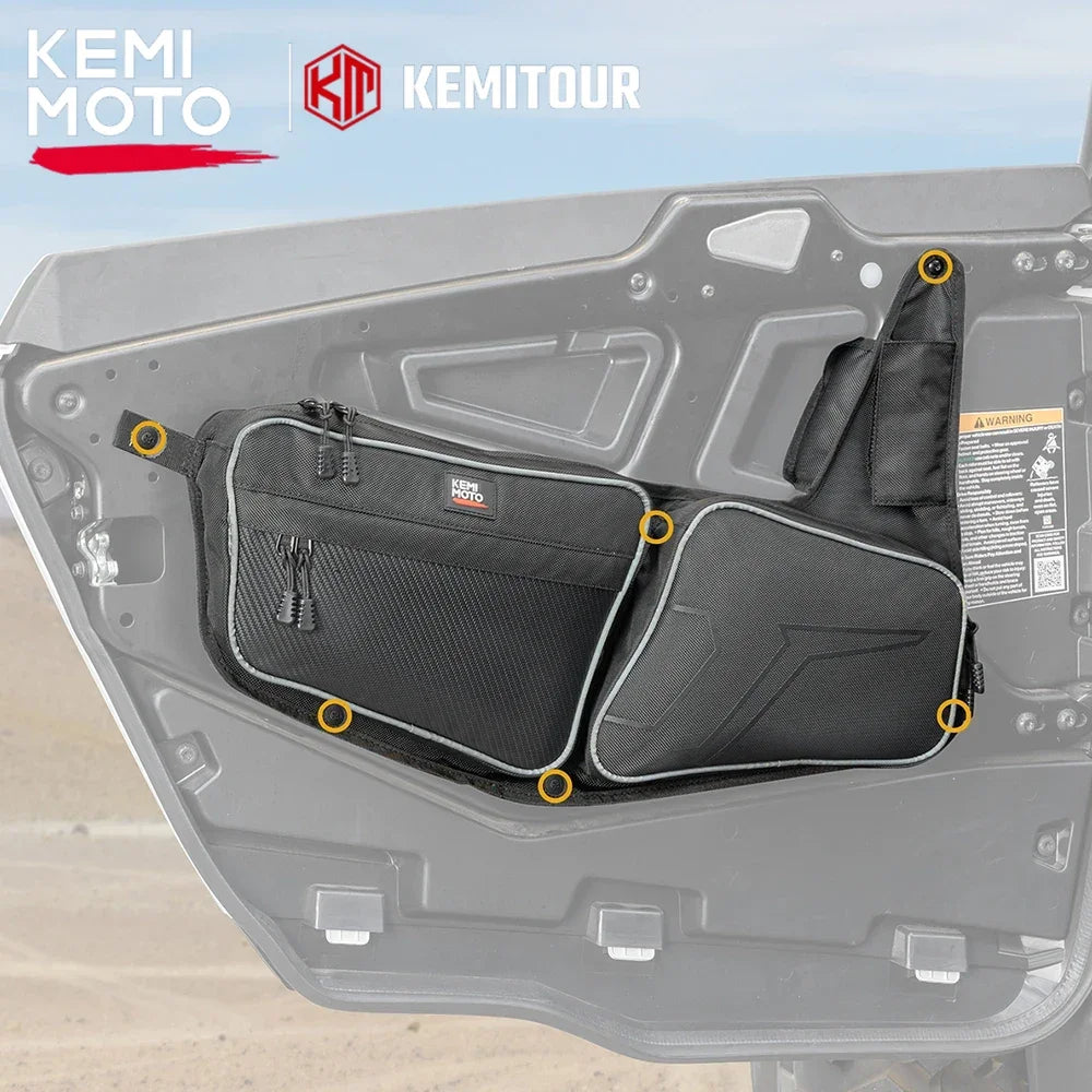 KEMIMOTO 1680D Front Door Storage Bags with Knee Pads for Polaris RZR XP 1000 (2024–2025)