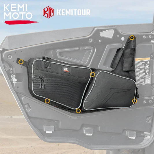 KEMIMOTO 1680D Front Door Storage Bags with Knee Pads for Polaris RZR XP 1000 (2024–2025)