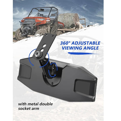 Adjustable Center Rearview Mirror for Factory Mount Tab for Polaris Ranger 570, Ranger XP 900 & Ranger XP 1000