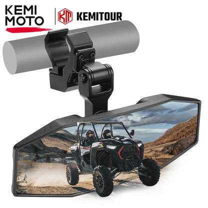 KEMIMOTO Aluminum Center Rearview Mirror for 1.5–2 Inch Cage for UTV & SXS