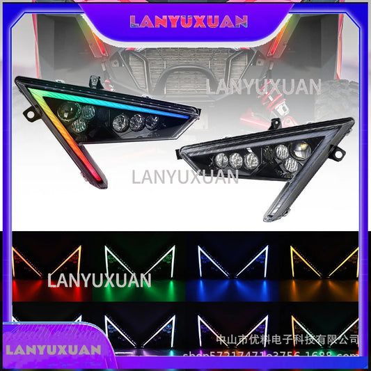 RGB LED Headlights with Symphony Color Modes for Polaris RZR Pro XP (2020–2021)