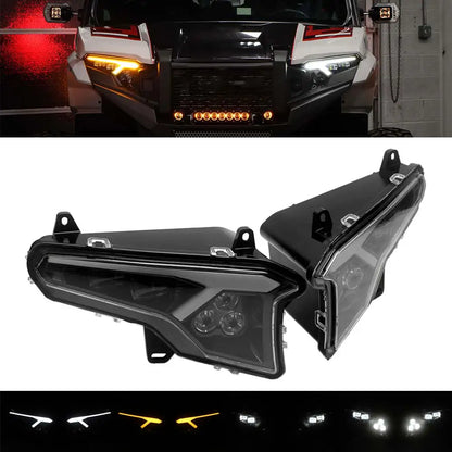 LED Headlight Assembly, Black ABS Housing and Clear Lens for Polaris Xpedition (2024–2026)