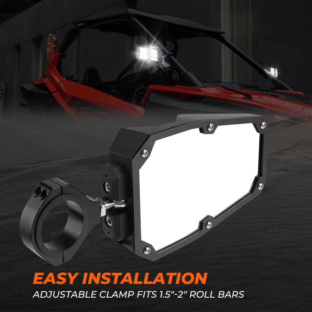 Adjustable Side Mirrors with LED Spot Lights for UTV & SXS