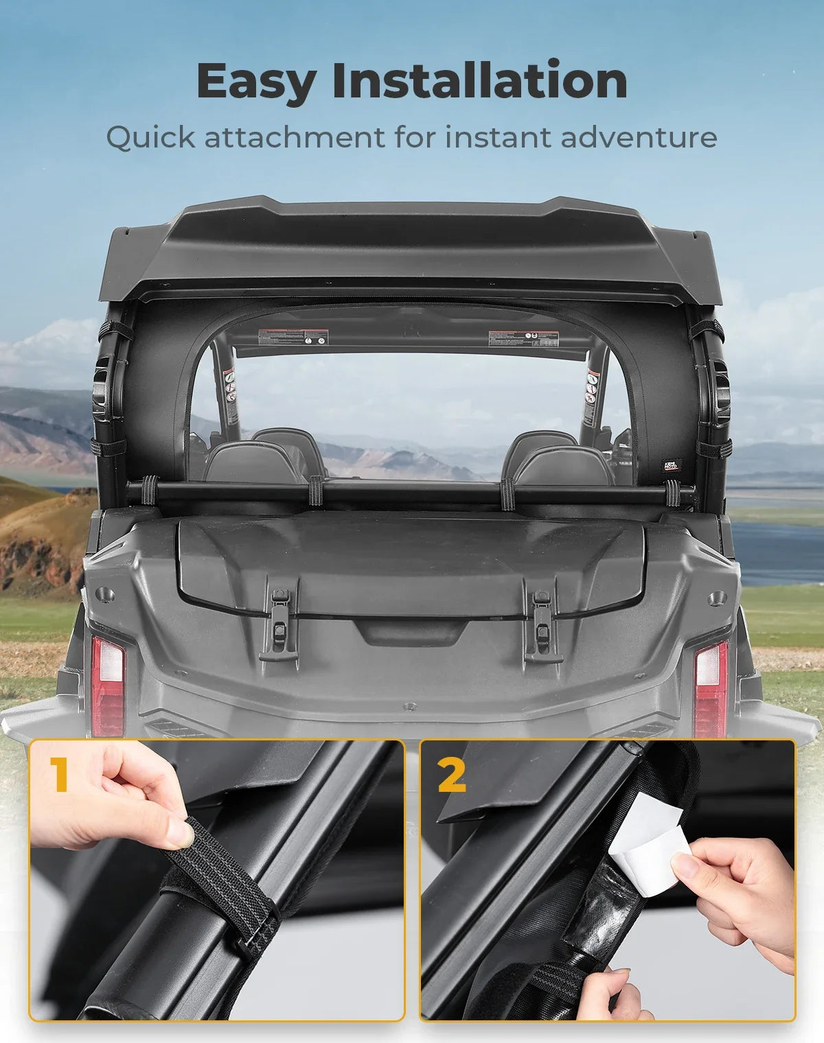 Roll-Up Soft Rear Windshield Panel for CFMOTO ZForce 800 & ZForce 950
