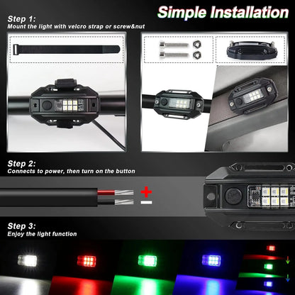 RGB Strobe Roll Bar LED Interior Map Light for UTV & SXS