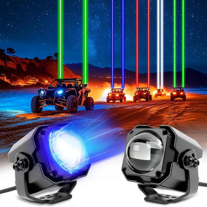 Whipless RGBW Chase Light Pods with Remote & Switch for UTV & SXS