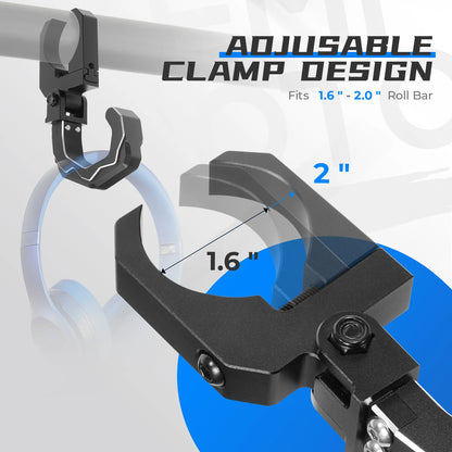 Aluminum Roll Cage Helmet Hook, 1.6–2 Inch for UTV & SXS