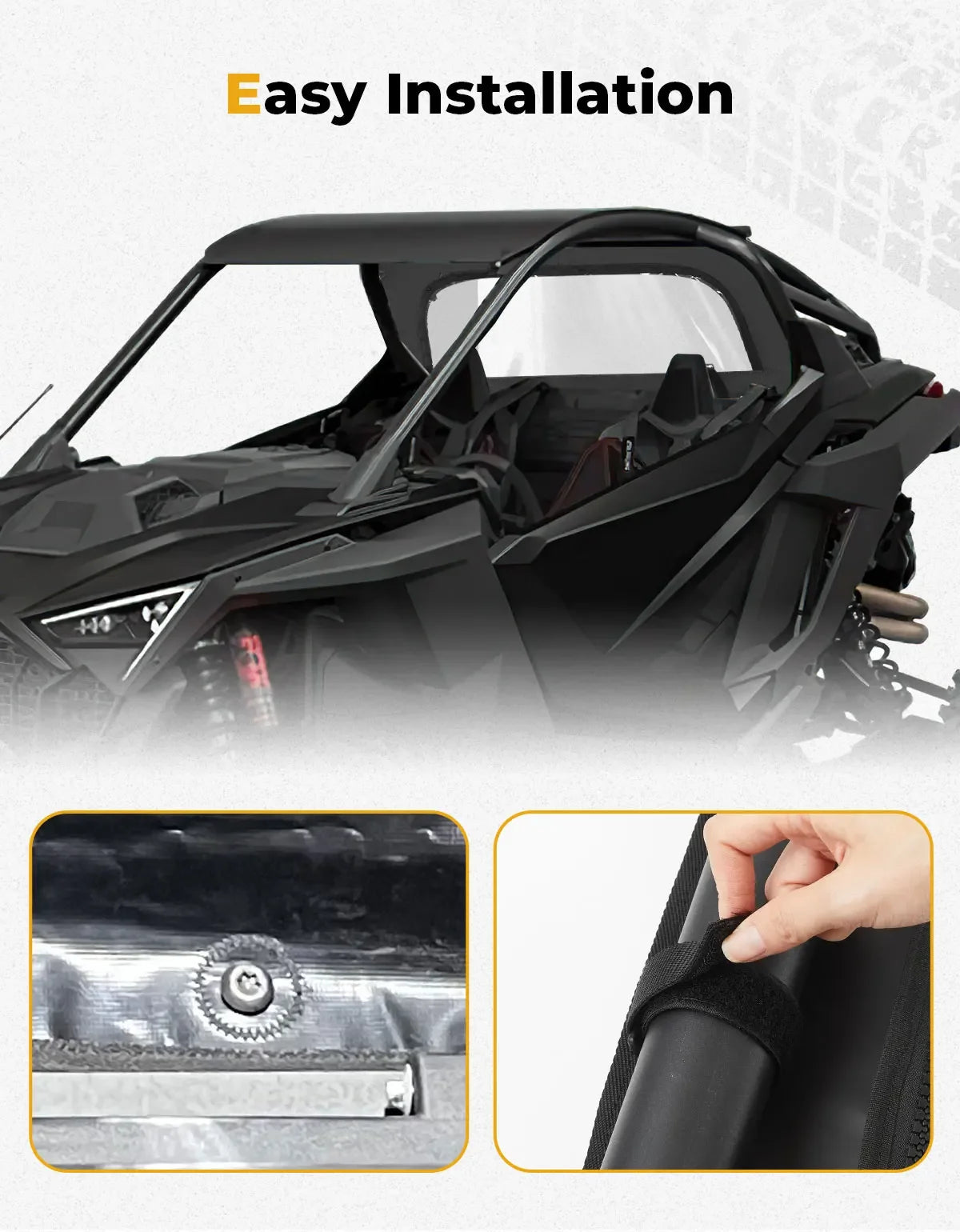 KEMIMOTO PVC Clear Soft Rear Windshield for Polaris RZR Pro R (2022–2024)