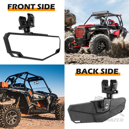Low-Profile 360° Adjustable Side Mirrors, Aluminum Clamp for UTV & SXS