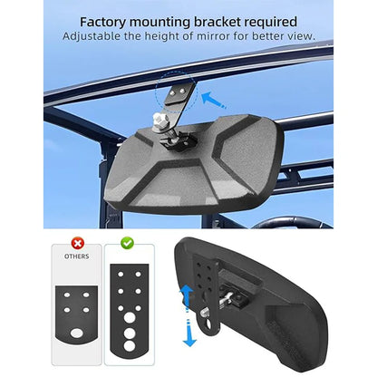 HD Center Rearview Mirror with Belt Bypass Straps for Polaris Ranger 570, Ranger XP 1000 & Ranger XP 900