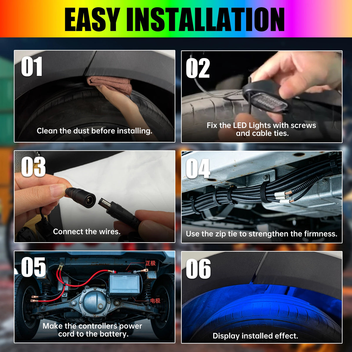 Bluetooth RGB Rock Lights with Music Sync (4 or 8 Pods) for UTV & SXS