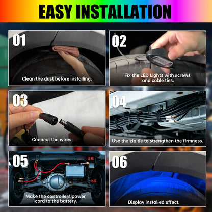 Bluetooth RGB Rock Lights with Music Sync (4 or 8 Pods) for UTV & SXS
