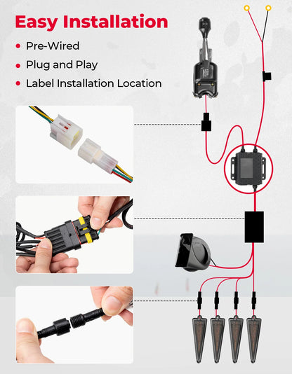 Triangle Turn Signal Kit with Column Switch for UTV & SXS