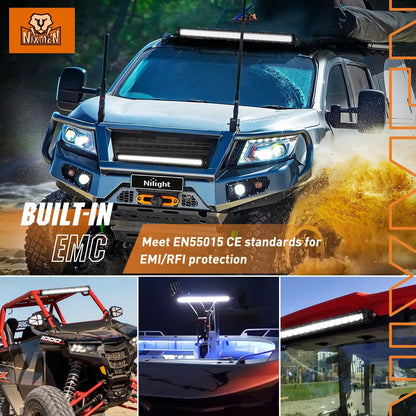 Nilight 32-Inch Curved LED Light Bar, Spot Flood Combo for UTV & SXS