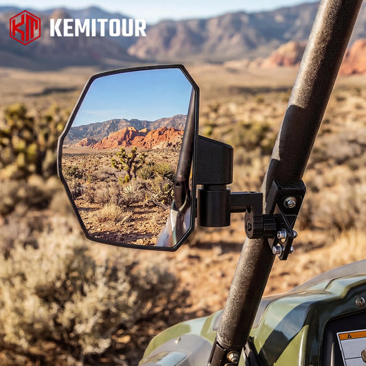 Side Rearview Mirrors with CNC Aluminum Base for CFMOTO ZForce 950, UForce 600 & More
