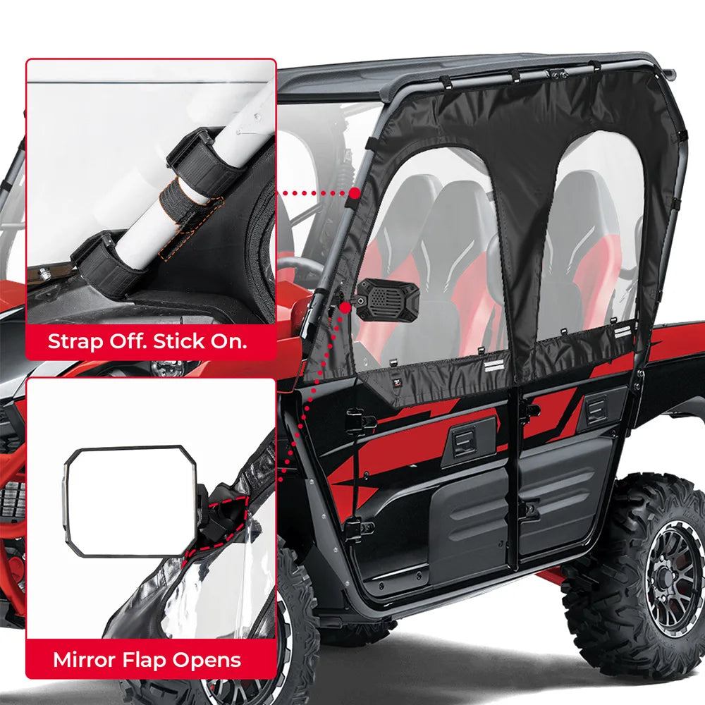 PVC Soft Upper Door Cab Enclosure for Kawasaki Teryx4 (2016–2026)