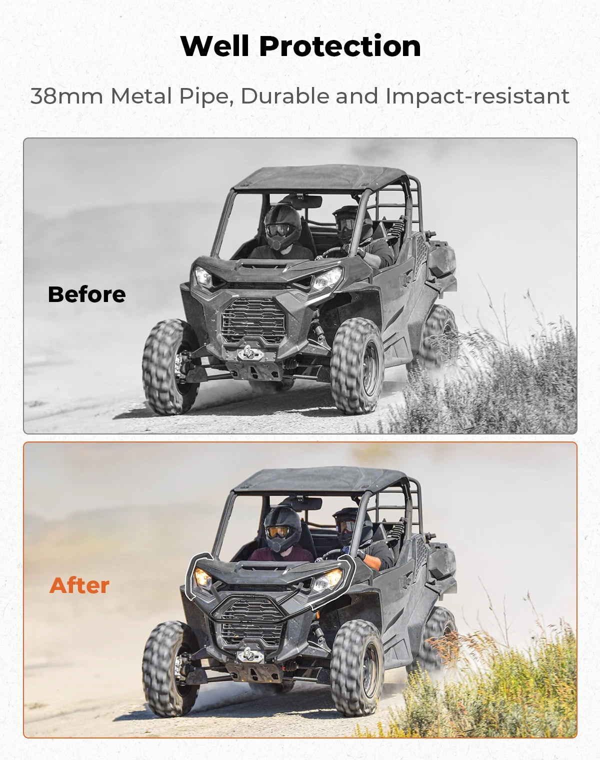 Front Corner Bumper, 38mm Steel Tube for Can-Am Commander (2021–2024)