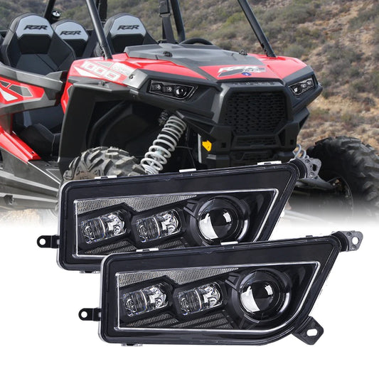 DOT LED Headlights with Turn Signals and DRL for Polaris RZR XP 1000, RZR XP Turbo & More