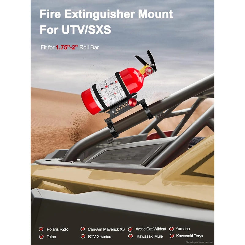 Roll Cage Fire Extinguisher Mount Kit, 1.75–2 Inch for UTV & SXS