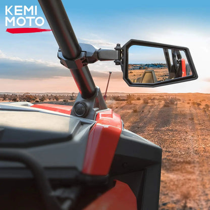 Shatterproof Tempered Glass Side Mirrors, 1.75–2 Inch for UTV & SXS