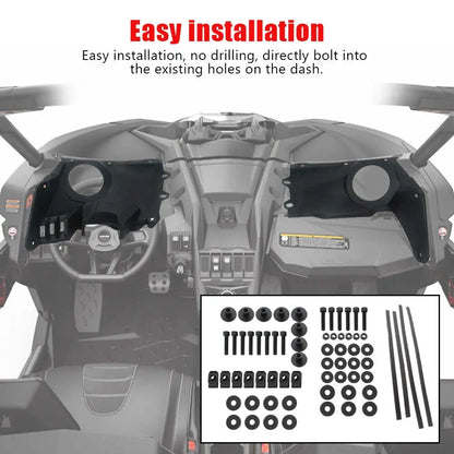 6.5-Inch Front Dash Speaker Pod Panels for Can-Am Maverick X3 (2017–2023)