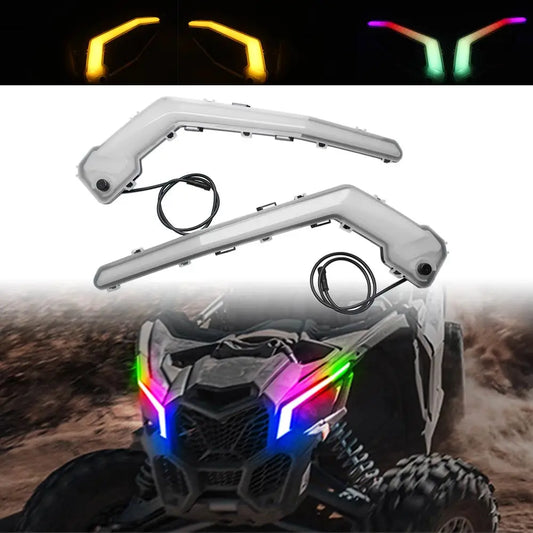 RGB LED Front Signature Lights with Turn Signals for Can-Am Maverick X3 (2017–2023)