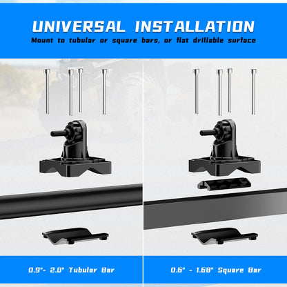 KEMIMOTO Gun & Bow Rack Mount, V-Grip Cushioned for UTV & SXS