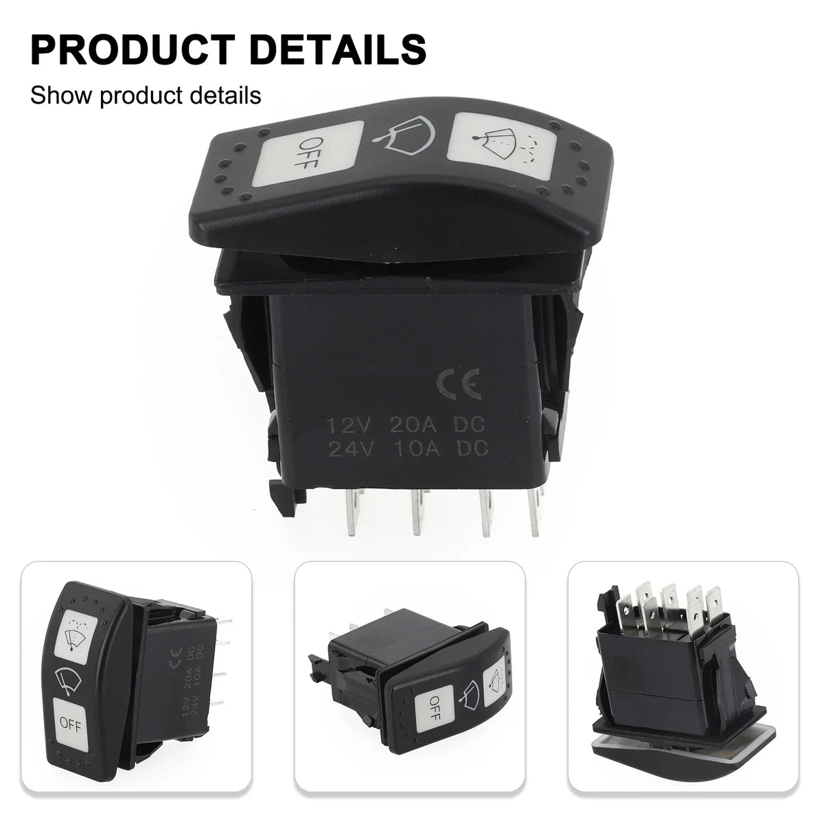 Windshield Wiper Momentary Rocker Switch for Can-Am Defender & Maverick X3