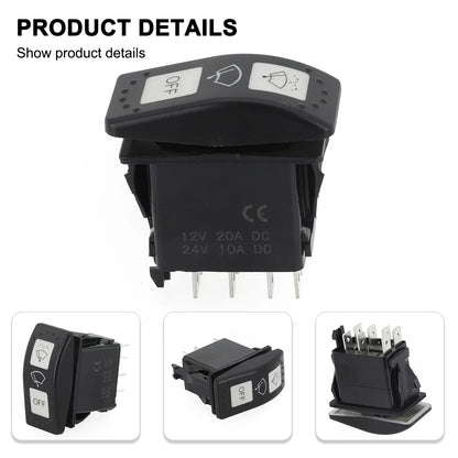 Windshield Wiper Momentary Rocker Switch for Can-Am Defender & Maverick X3