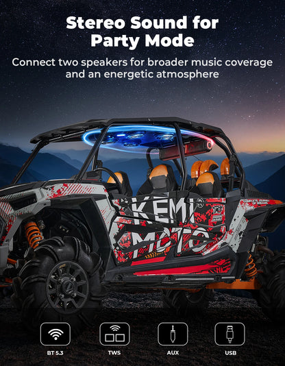 Bluetooth Audio Roof Top with RGB Lights, IP66 for Polaris RZR XP 1000, RZR XP Turbo & RZR 900