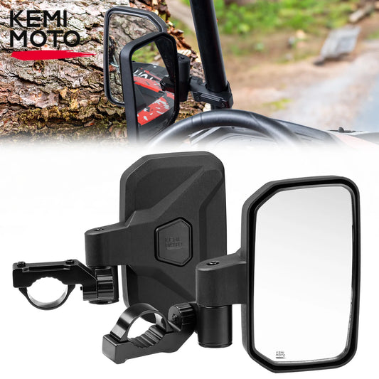 KEMIMOTO Auto-Fold Reset Side Mirrors, 1.65–2 Inch for UTV & SXS