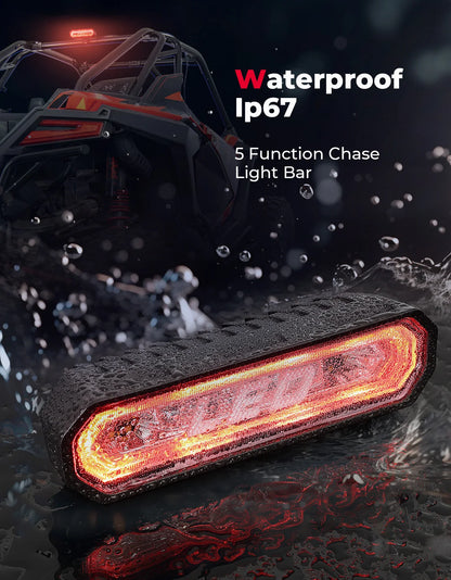 High-Mount Rear Chase LED Light Bar, Brake & Reverse for UTV & SXS