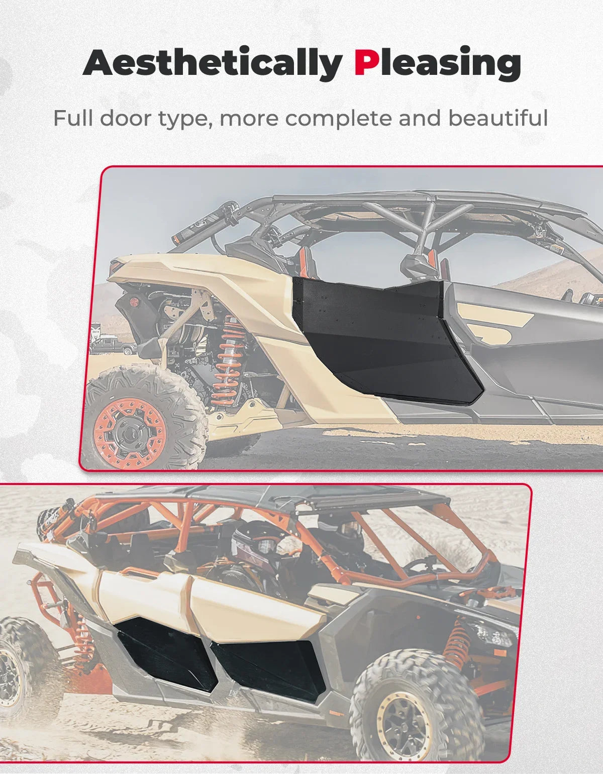 Aluminum Rear Full Doors for 4-Door Models for Can-Am Maverick X3 (2017–2026)