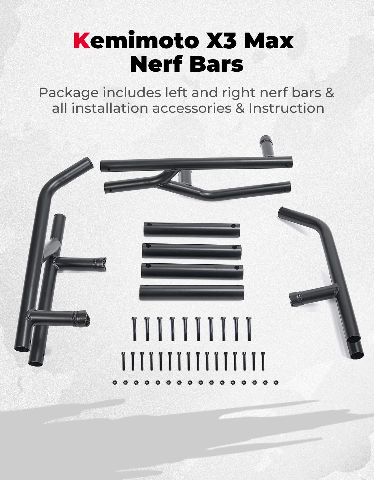 Metal Nerf Bars Rock Sliders, 4-Door for Can-Am Maverick X3 (2017–2026)