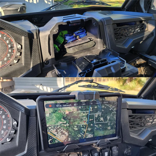 Tablet Holder Mount with Storage Box for Polaris RZR XP 1000, RZR XP Turbo & RZR Trail