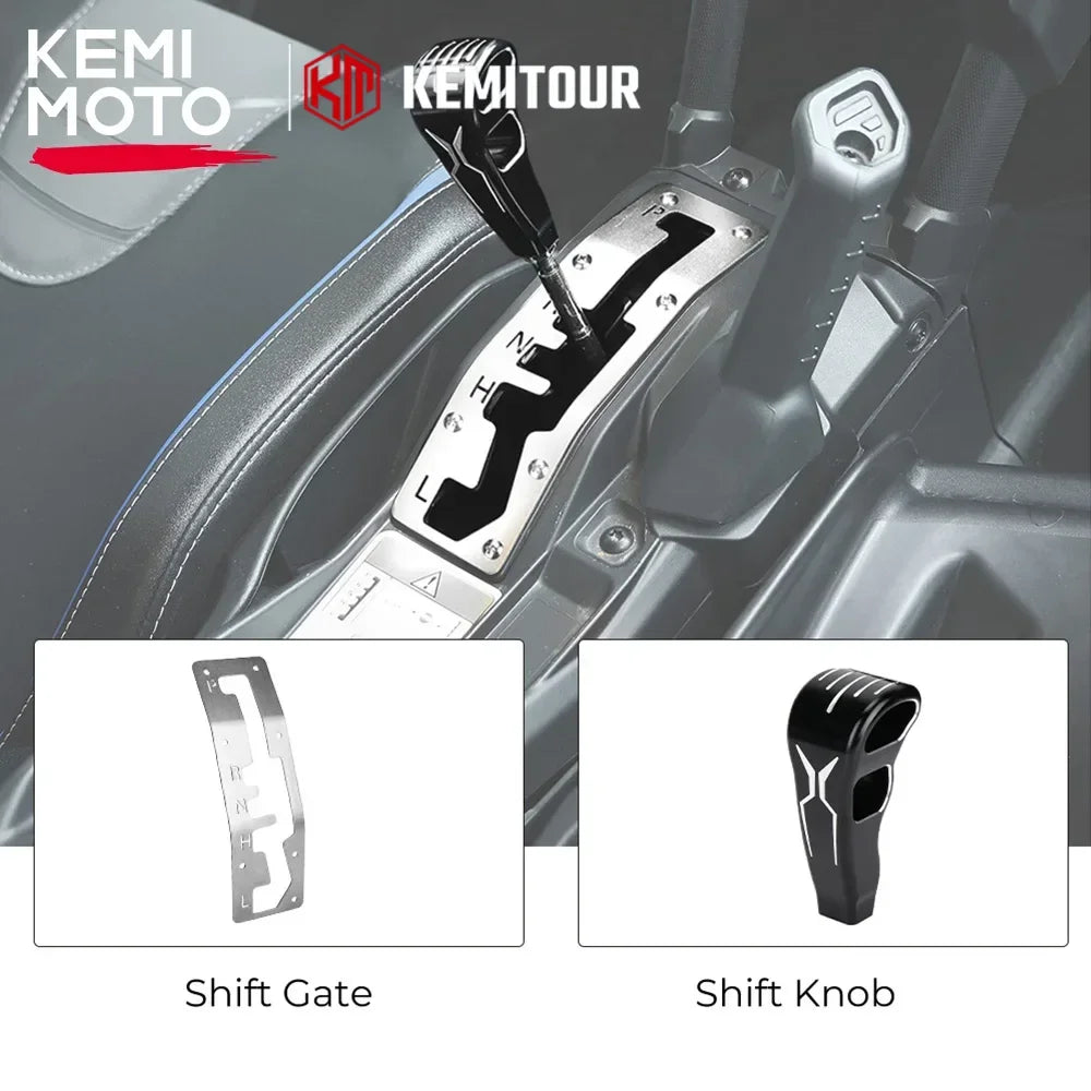 Billet Aluminum Shift Gate & Gear Shift Knob for Can-Am Maverick X3 (2017–2025)
