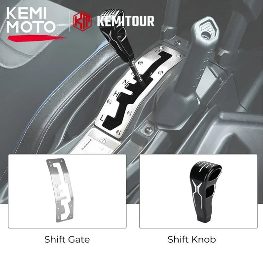 Billet Aluminum Shift Gate & Gear Shift Knob for Can-Am Maverick X3 (2017–2025)