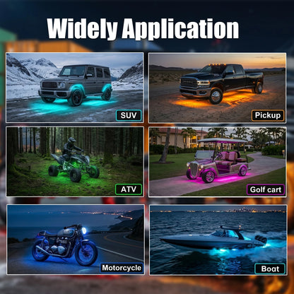 Bluetooth RGB Rock Lights with Music Sync (4 or 8 Pods) for UTV & SXS