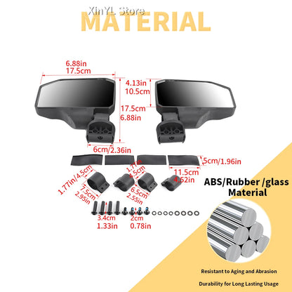 Carbon Fiber Style Bar End Side Mirrors (2-Piece) for UTV & SXS