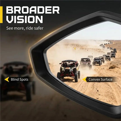 CNC Aluminum Foldable Side View Mirrors for Can-Am Maverick X3 & Maverick R