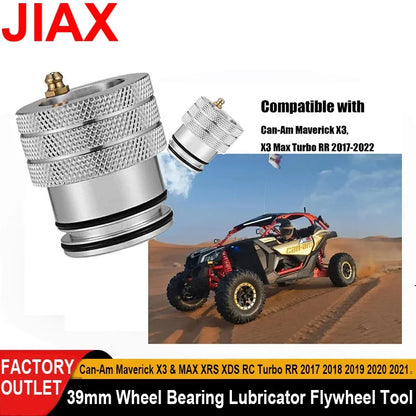 39mm Wheel Bearing Greaser Tool, CNC Aluminum for Can-Am Maverick X3 (2017–2026)