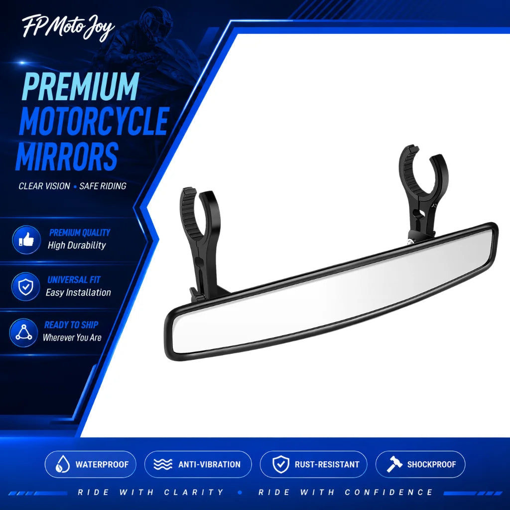 Wide Racing Rear View Mirror, 1.75–2 Inch Clamp for UTV & SXS